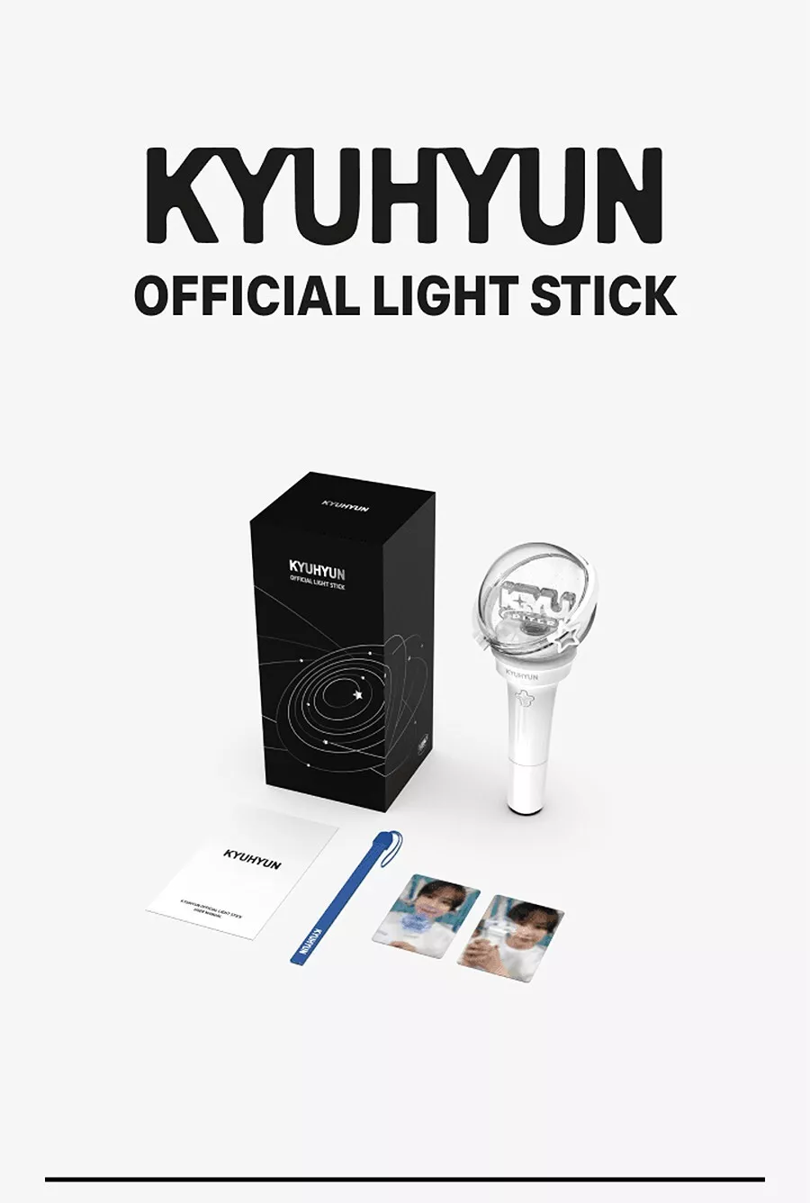 KYUHYUN OFFICIAL LIGHT STICK with Strap+2 Card FANLIGHT MD