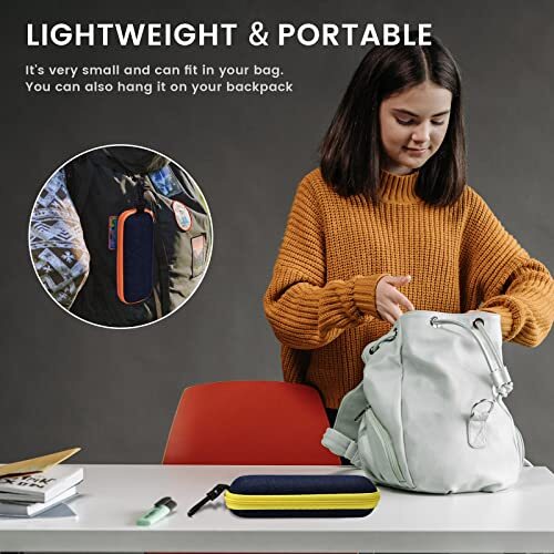 3 Pieces Portable Denim Glasses Case,Travel Zipper Green&yellow&orange - Bild 6 von 6