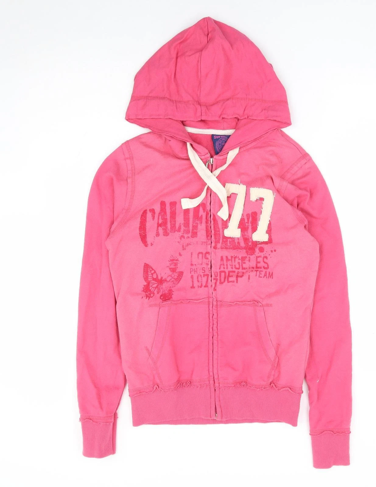 Sweat à capuche femme 100 % coton zippé rose Supreme taille 10 zip