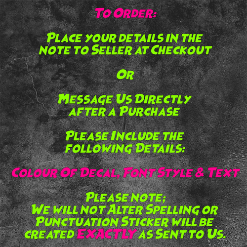 300mm CUSTOM STICKER - Vinyl Text Lettering Decal Name Shop Car Window Van Fun - Picture 12 of 12