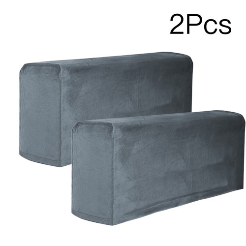 2x Stretch Velvet Armchair Covers Chair Arm Protector Cover Sofa Couch Armrest - Picture 17 of 18
