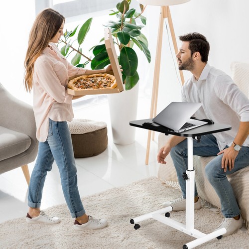 Adjustable Rolling Laptop Desk Over Sofa Bed Notebook Table Stand Tilting Angle - Picture 13 of 30