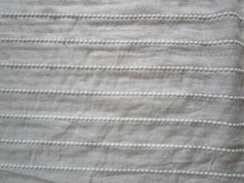 Stroheim Gallette White Linen sheer109" W dot stripe embroidery stripe 3.83yds - Picture 5 of 9
