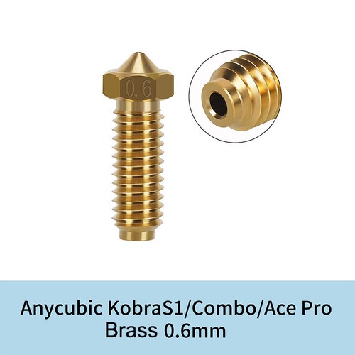 For Anycubic Kobra S1 Hotend Kit Brass Hardened Steel Nozzle For S1Combo/Ace _fl - Afbeelding 17 van 32