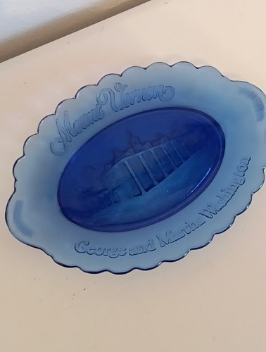 Collectible Vintage Cobalt George & Martha Washington Plate Trinket Dish Avon - Picture 6 of 6