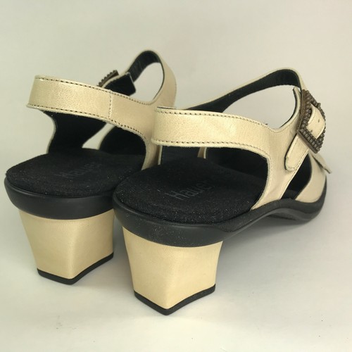 Hauer Ladies' Shoes Size 37 Beige & Black Sandals, Made in Austria - Picture 8 of 10