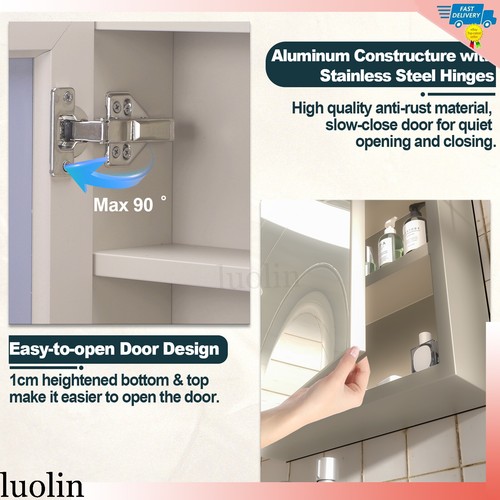 Bathroom Cabinet Single Door Wall Mounted Medicine Cabinet with Mirror & Shelf - Picture 28 of 29