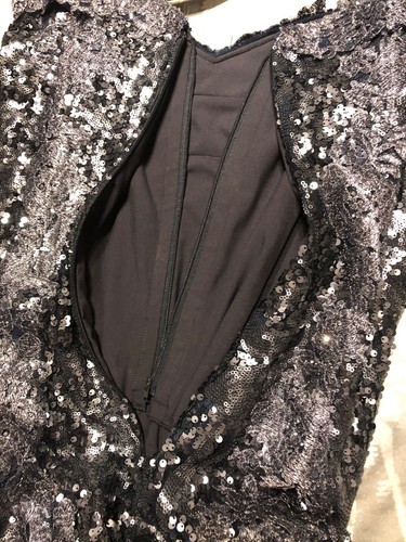 Rene Ruiz Silver Sequin Gown Size 14 - Mother of the Bride/Groom New with Tags - Picture 6 of 10
