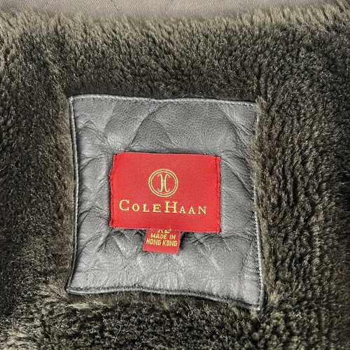 Cole Haan Canvas Baumwollmantel Lammfellbesatz Herren Größe XL Truckerjacke - Bild 12 von 13