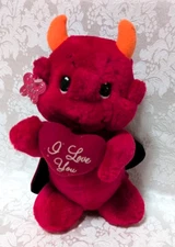 Vintage Russ Berrie Hot Stuff The Red Devil Valentine’s Day Plush KOREA Stuffed 