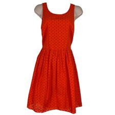 Old Navy Dress Women's Size 4 A-Line Fit & Flare Above Knee Sleeveless Orange