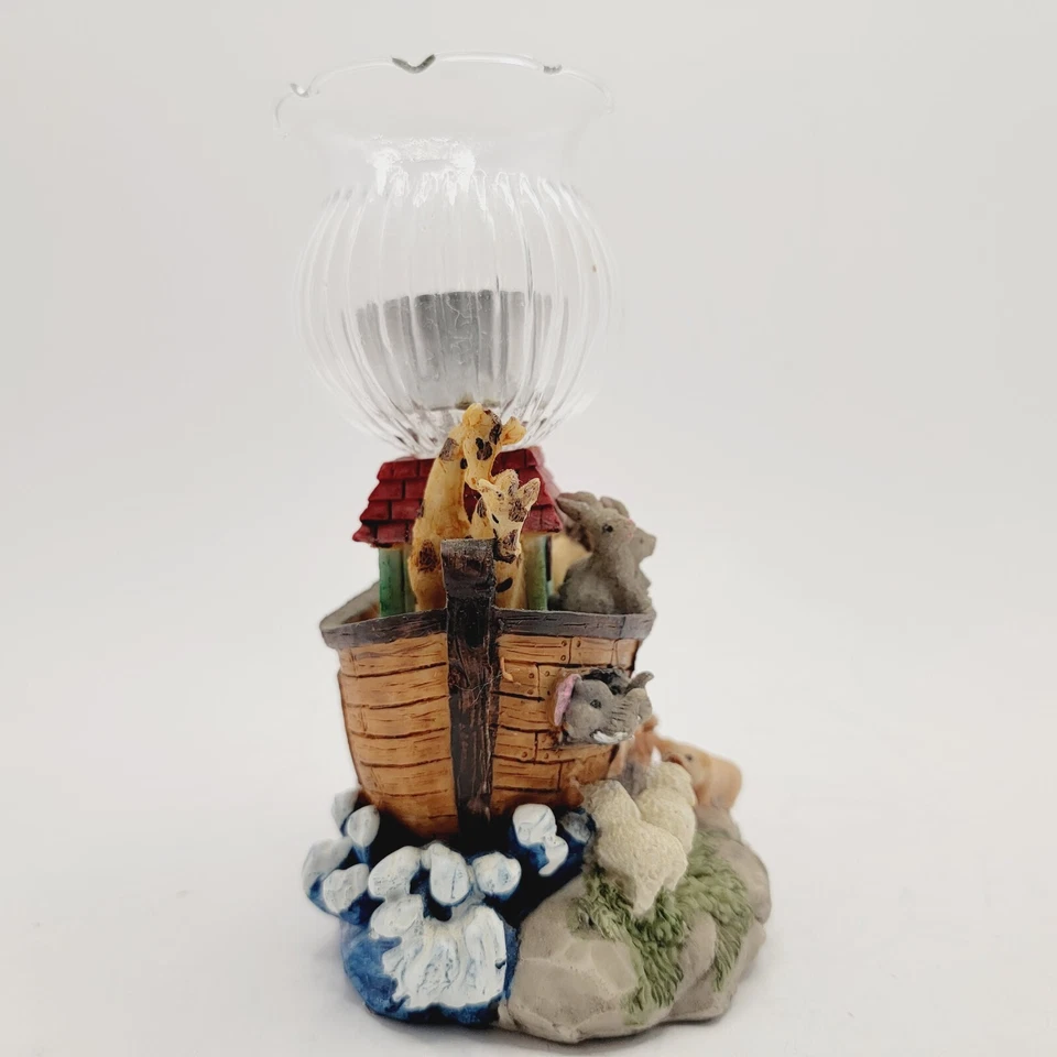 Candelabro votivo Arca de Noé ondas resina y vidrio 6,25" Foto 4 de 4