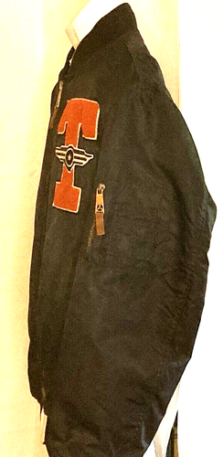 NEW WITH DEFECT, TOP GUN JACKET, LARGE, ZIP FRONT, small hole L wrist near cuff - Picture 3 of 8
