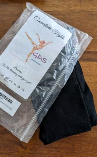 Convertible Transition Tights Ballet Jazz Dance Child Color Black Size MC 2 Pack - Picture 2 of 6