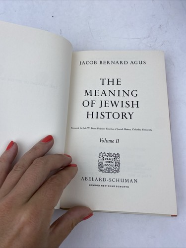 Jacob Bernard Agus THE MEANING OF JEWISH HISTORY 2 VOLUME SET 1963 HC/DJ - Picture 18 of 24