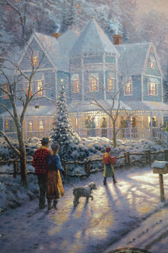 Thomas Kinkade Christmas A Holiday Gathering #5 Ceramic Plate Rectangular 2002 - Picture 10 of 10