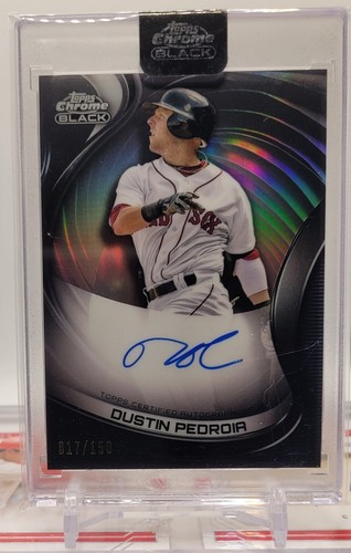 2022 Topps Chrome Black Dustin Pedroia Auto #CBA-DP /150 Boston SP Silver - Picture 1 of 2