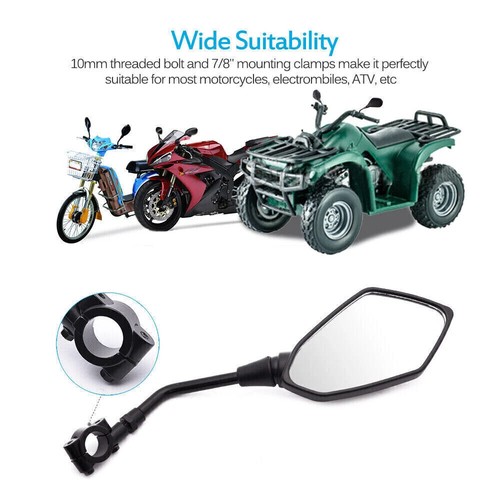 Par de espejos retrovisores laterales universales para moto scooter bicicleta eléctrica 7/8" 22 mm - Imagen 5 de 12