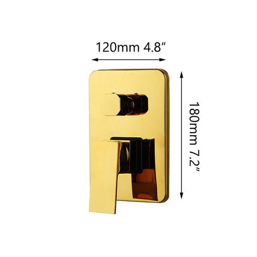 3-Ways Gold Shower Control Valve Mixer Faucet Concealed Diverter Tap Wall Mount - Picture 2 of 4