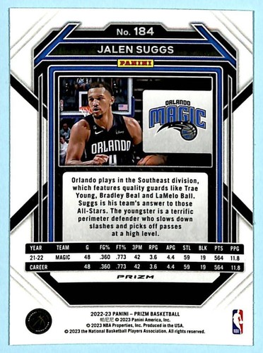 Panini Prizm Jalen Suggs #184 Silver Prizm Magic 2022-23 - Imagen 2 de 2