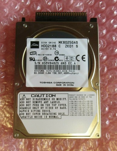 Toshiba HDD2188 MK8025GAS 80GB 4200RPM ATA-100 8MB 2.5" Internal Hard Drive - Picture 5 of 6