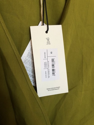 MYKKE HOFMANN Organic Cotton Wickelbluse Seaweed Moosgrün Gr. XS Neu Mit Etikett - Bild 9 von 9