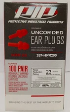 PIP NRR 23 Reusable Uncorded Ear Plugs 267-HPR200 100 Pair...............3H
