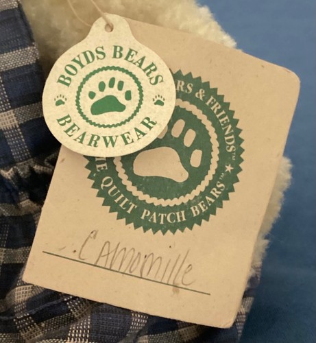 Boyds Bears The Quilt Patch Bears Delbert & Camomille Jointed 9" Plush w/ Tags - Picture 4 of 8