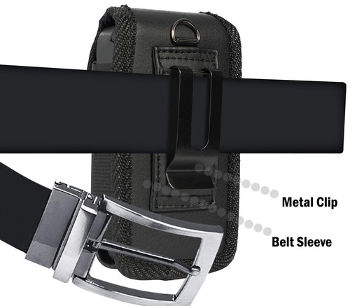Black Leather Case Pouch Belt Clip for Kyocera DuraXV Extreme E4810 E4830 E4610 - Picture 5 of 10