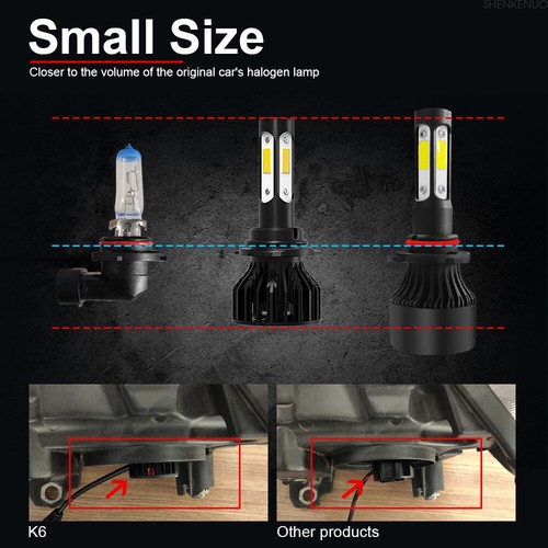 6x LED Headlight Hi/Low beam Fog Light Bulbs 6000K For Dodge RAM 1500 2019 2020 - Picture 4 of 12