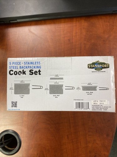 Stansport Stainless Steel Cook Set With Mesh Carry Bag Compact and Light - Picture 2 of 3