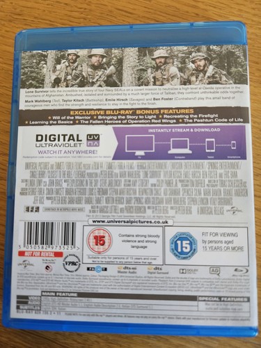 LONE SURVIVOR BLURAY MARK WAHLBERG - Picture 2 of 2