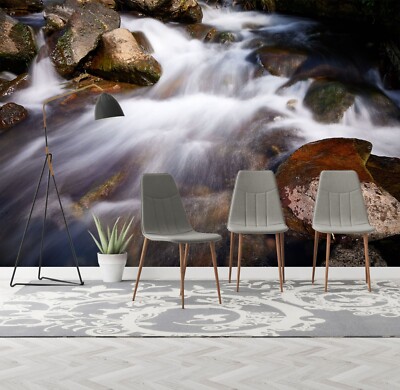 3D River Stones G6379 Wallpaper Wall Murals Removable Self-adhesive Honey