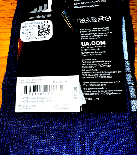 UA Team Under Armour Herren 8,5-13 dunkelblau/grau - über die Wade gepolstert - Bild 6 von 7