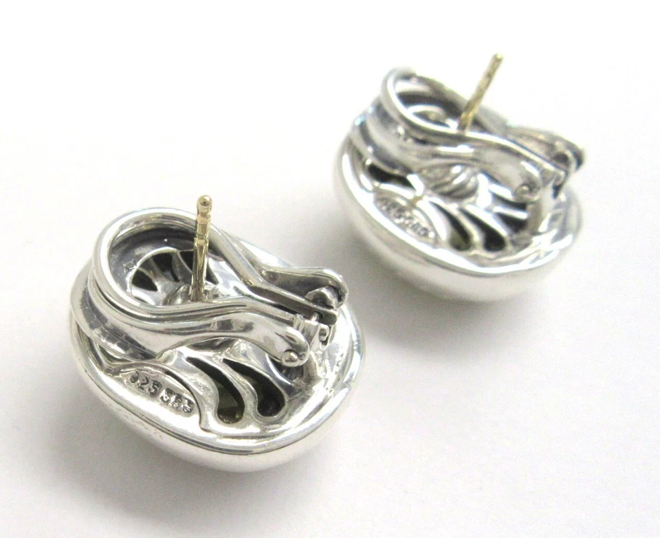 David Yurman 14k Gold and Sterling Silver Albion Lemon Quartz Omega Earrings - Image 4 of 4