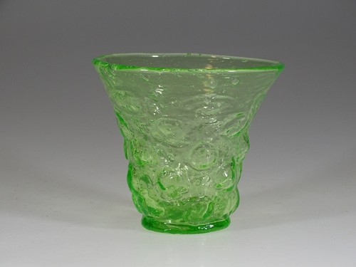 Vintage Vase konsolidiertes Glas katalanische spanische Knöpfe grün um 1939 - Bild 2 von 4