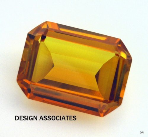 ZAFIRO DORADO CREADO EN LABORATORIO 16X12 MM CORTE ESMERALDA AAA - Imagen 1 de 1