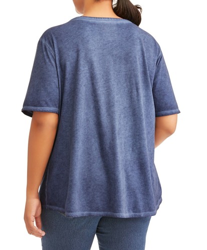 -TERRA & SKY BLUE SAPPHIRE BLOUSE TOP SHORT SLEEVE COTTON POLYESTER 4X 28W 30W - Picture 2 of 11