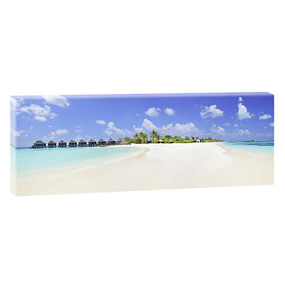 Panoramabild Leinwand Keilrahmen Meer Strand XXL 150cm* 50cm Seychellen 207