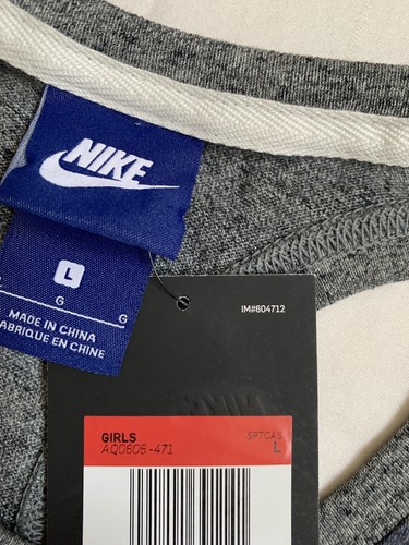 NIKE GIRL'S GRAY MULTI Sz L, XL Vintage Racerback Tank Top #AQO605 471 FREE SHIP - Picture 6 of 9