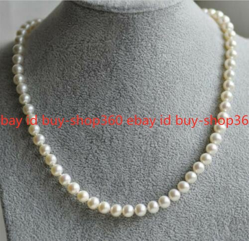 Charming 7-8mm Real Natural South Sea White Pearl Necklace 16-72'' Clasp - Picture 12 of 12