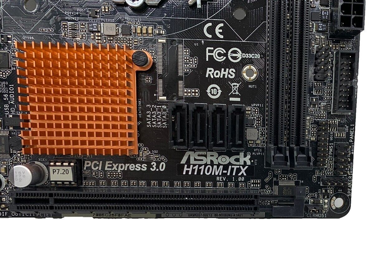 ASRock H110M ITX Motherboard Mini ITX Intel H110 LGA1151 DDR4 32GB