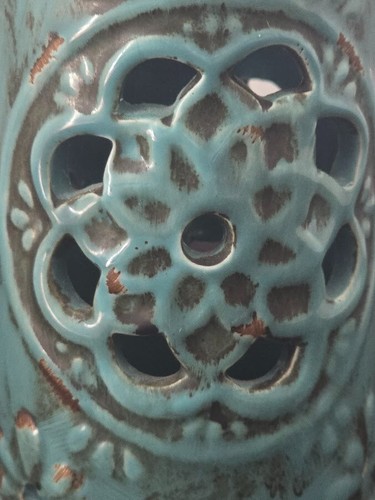 Ceramic Candle Cover Tealight Hallow Bottom Rustic Open Bottom No Base  - Picture 3 of 12