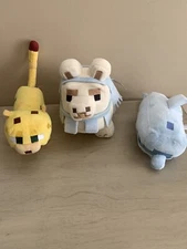 Mojang Minecraft Plush LOT OF 3 Llama Ocelot Whale Stuffed Toys 2017