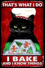 That's What I Do I Bake And I Know Thing Black Chef Cat Christmas Cookies MAGNET