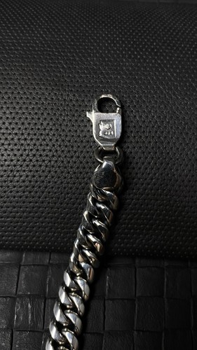 10mm Handmade 7.75" Cuban Link 925 Sterling Silver Bracelet Weathered Patina - Picture 4 of 24