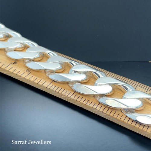 925 Sterling SILBER HERREN PANZER ARMBAND KETTE 18MM 82GR MASSIV SCHWER BRANDNEU - Bild 6 von 21