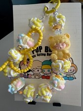 Beaded Phone Strap, bag Charm, with Hand Painted Beads price is for 1 