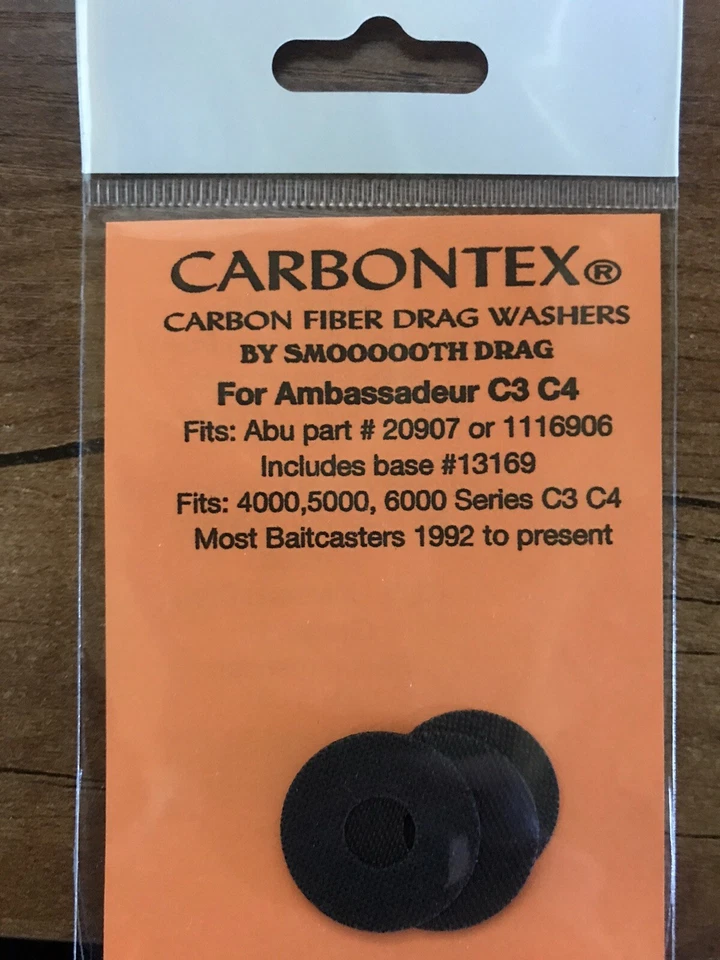 SMOOTH DRAG Abu 5500CA, 4000, 5000, 6000 Ambassadeur C3 C4 (4) Carbontex Drag Washers