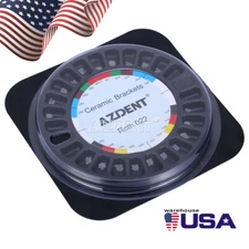 Brackets ortodoncia dental Cerámica Roth 0.022 Ganchos 345 5*5 Base de malla USA